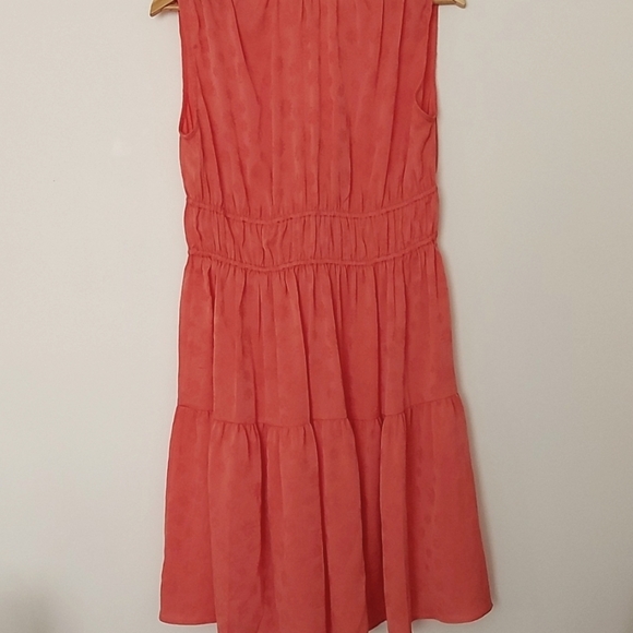 NWT Anthropologie Current Air Sleeveless Tiered Midi Dress in Coral Size Medium - Picture 2 of 7